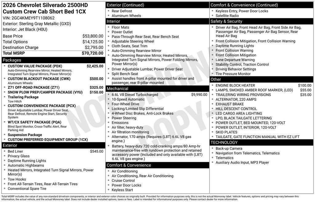 New 2026 Sterling Gray Metallic Chevrolet Custom image 4