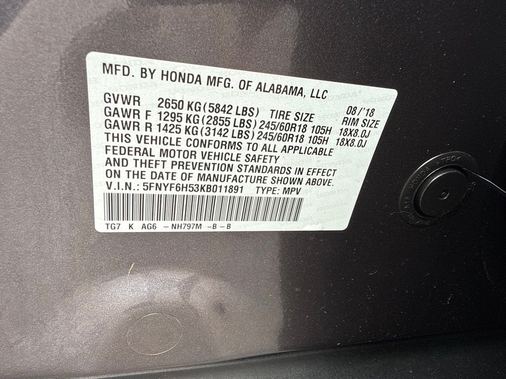 Used 2019 Gray Honda EX-L image 10