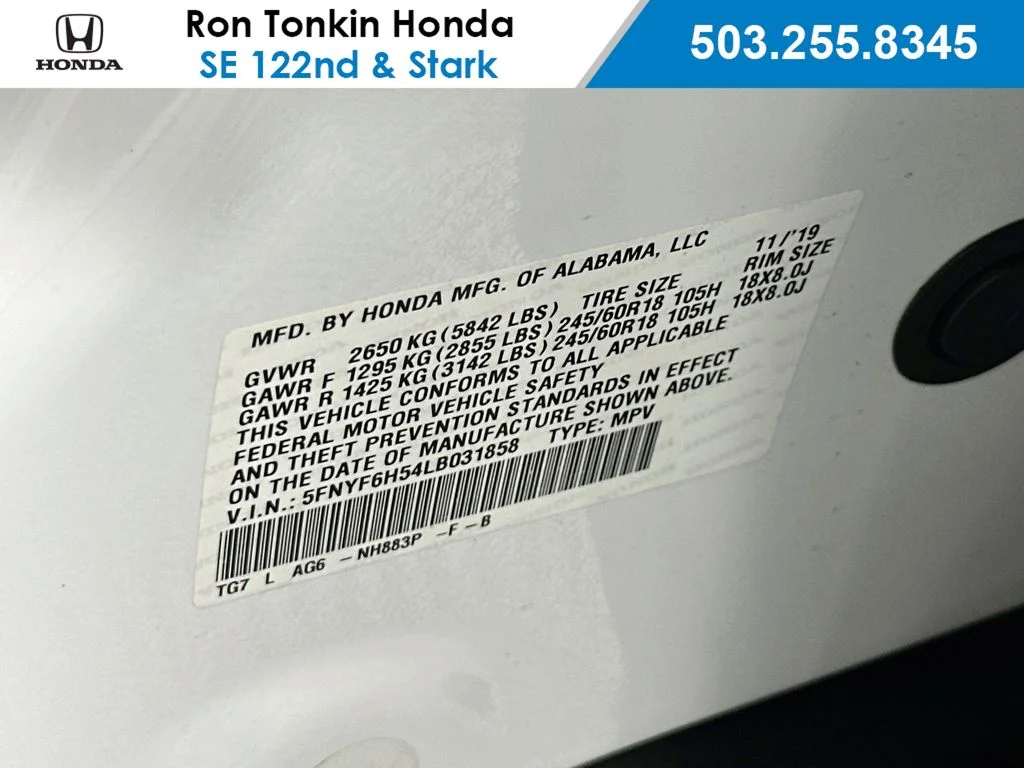 Used 2020 Pearl White Honda EX-L image 35