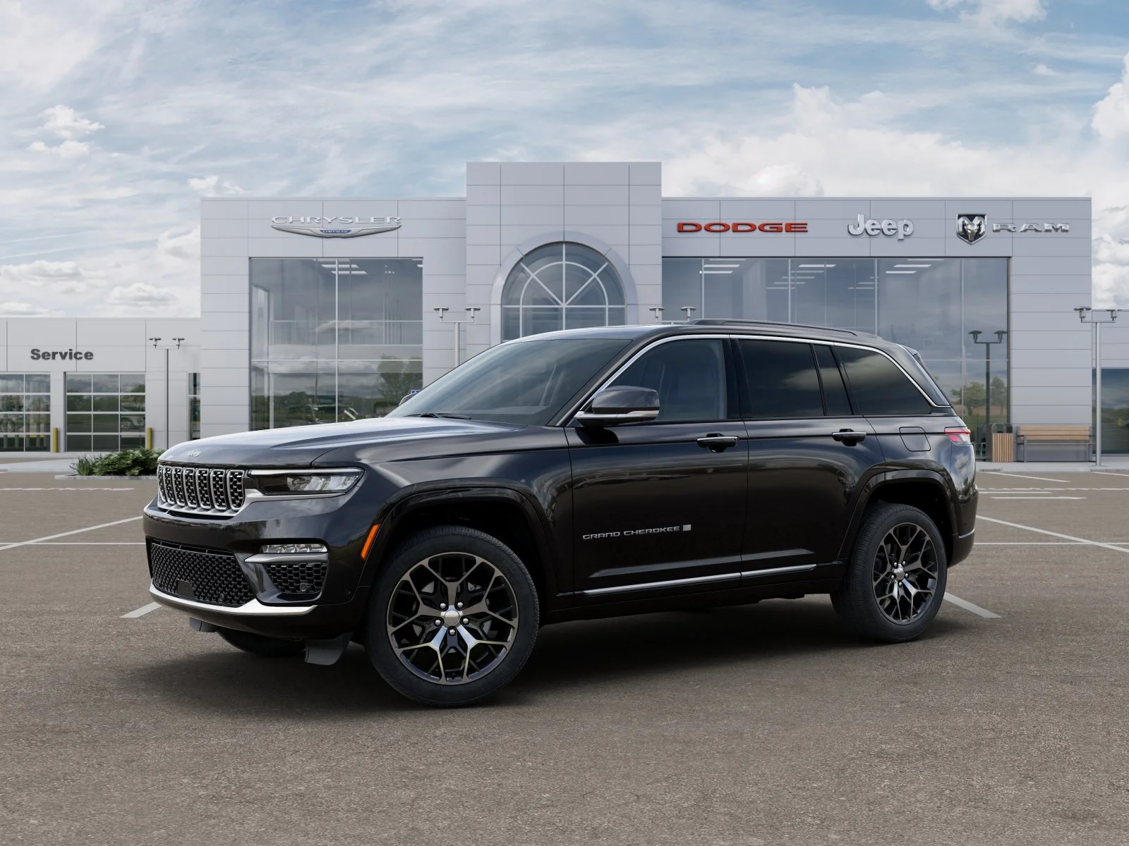 New 2025 Diamond Black Crystal Pearl-Coat Exterior Paint Jeep Summit Reserve image 32