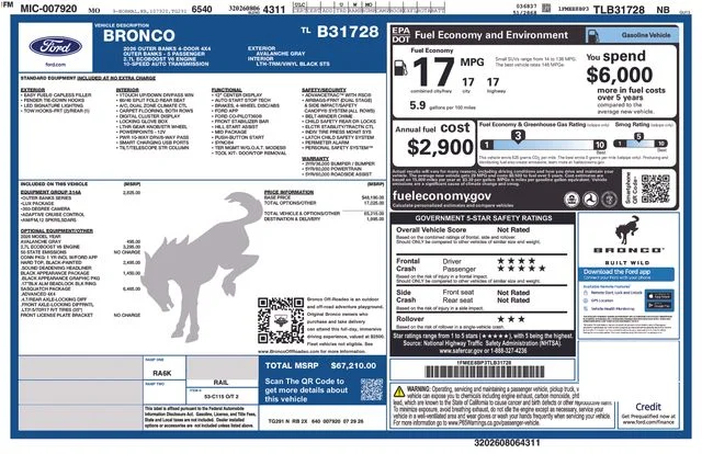 New 2026 Avalanche Gray Ford Outer Banks® image 44