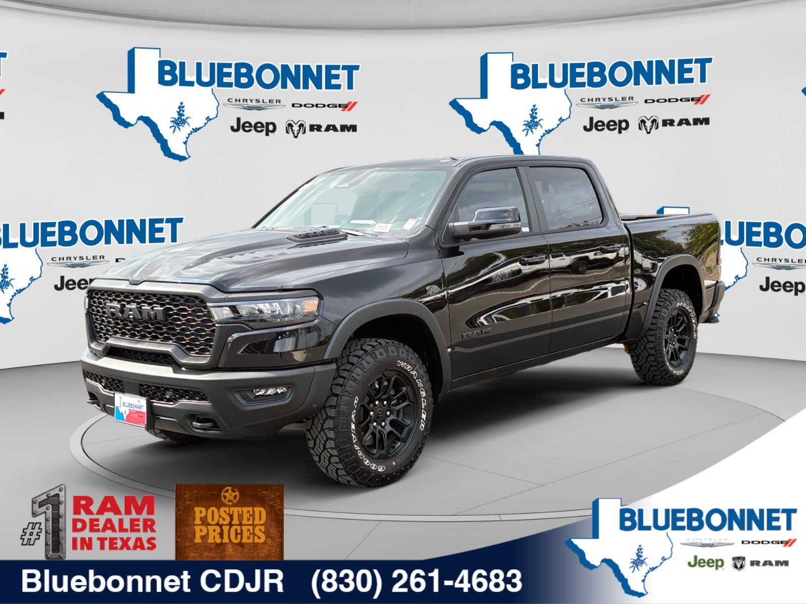 New 2027 Diamond Black Crystal Pearl-Coat Exterior Paint RAM Rebel image 1