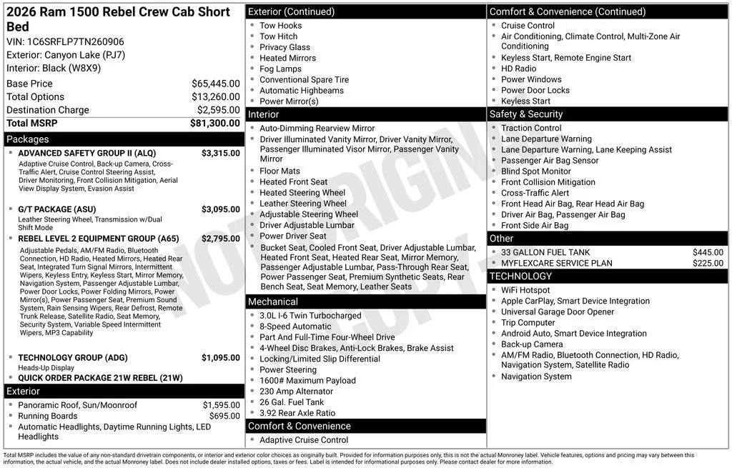 New 2026 Canyon Lake Exterior Paint RAM Rebel G/T image 7