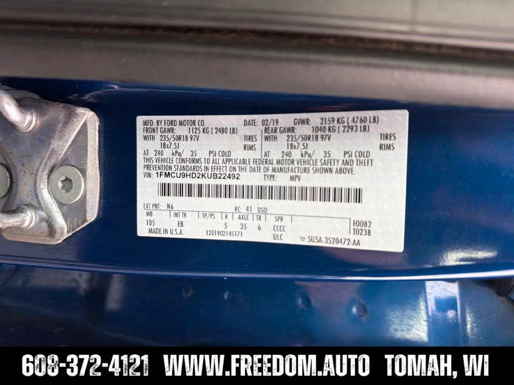 Used 2019 Lightning Blue Metallic Ford SEL image 29