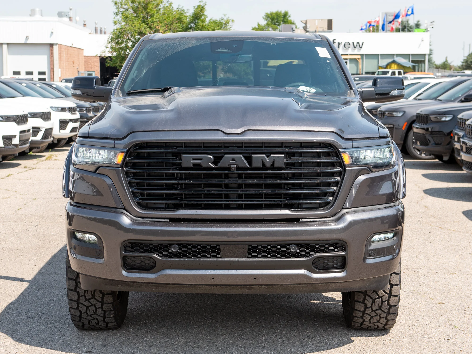 New 2026 Grey RAM Sport* Crew Cab 4x4, 3.5 Inch Lift, 35 Inch Tires, Fuel Wheels, Trigger Industries Mudflaps image 9