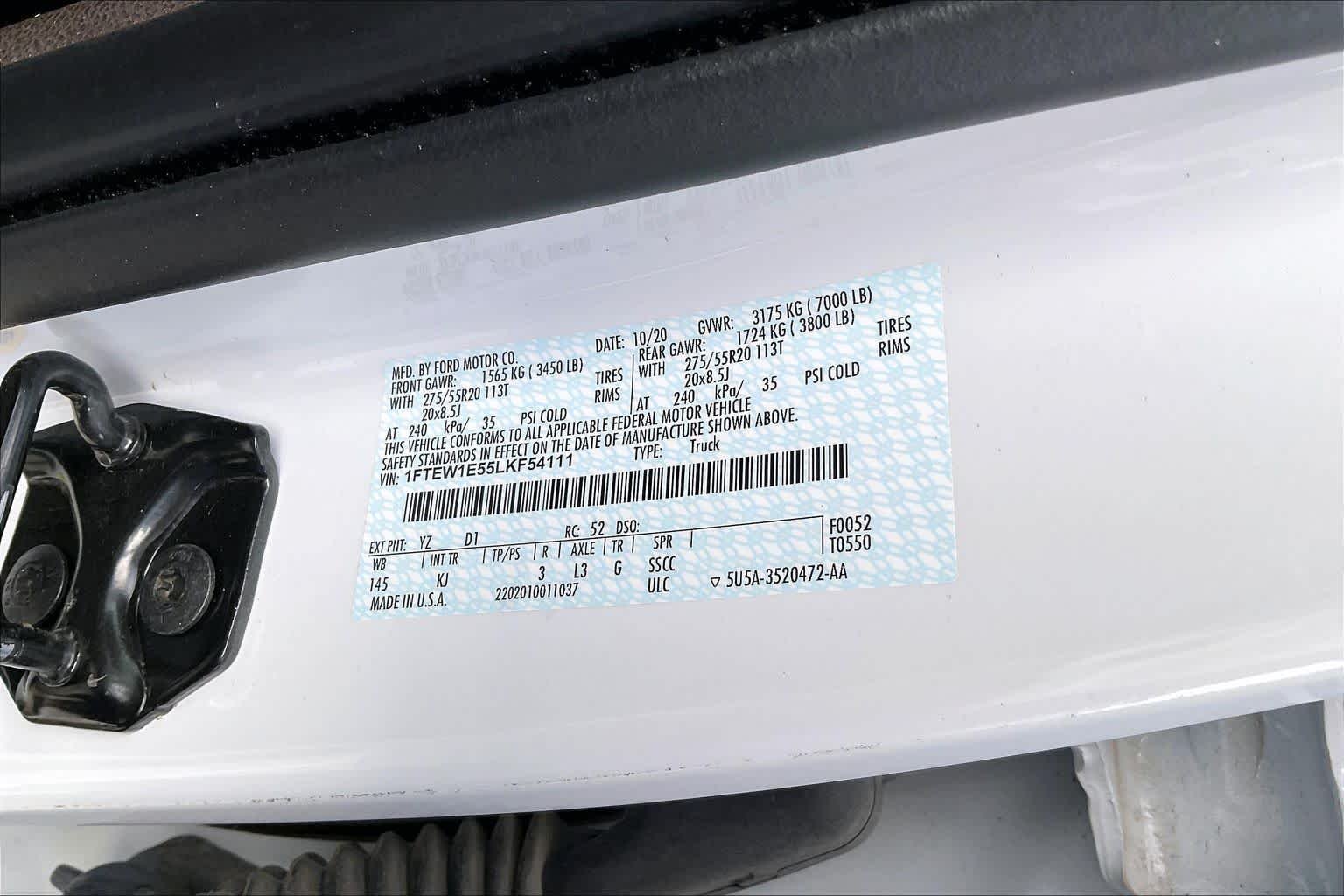 Used 2020 Oxford White/Stone Gray Ford King Ranch image 33
