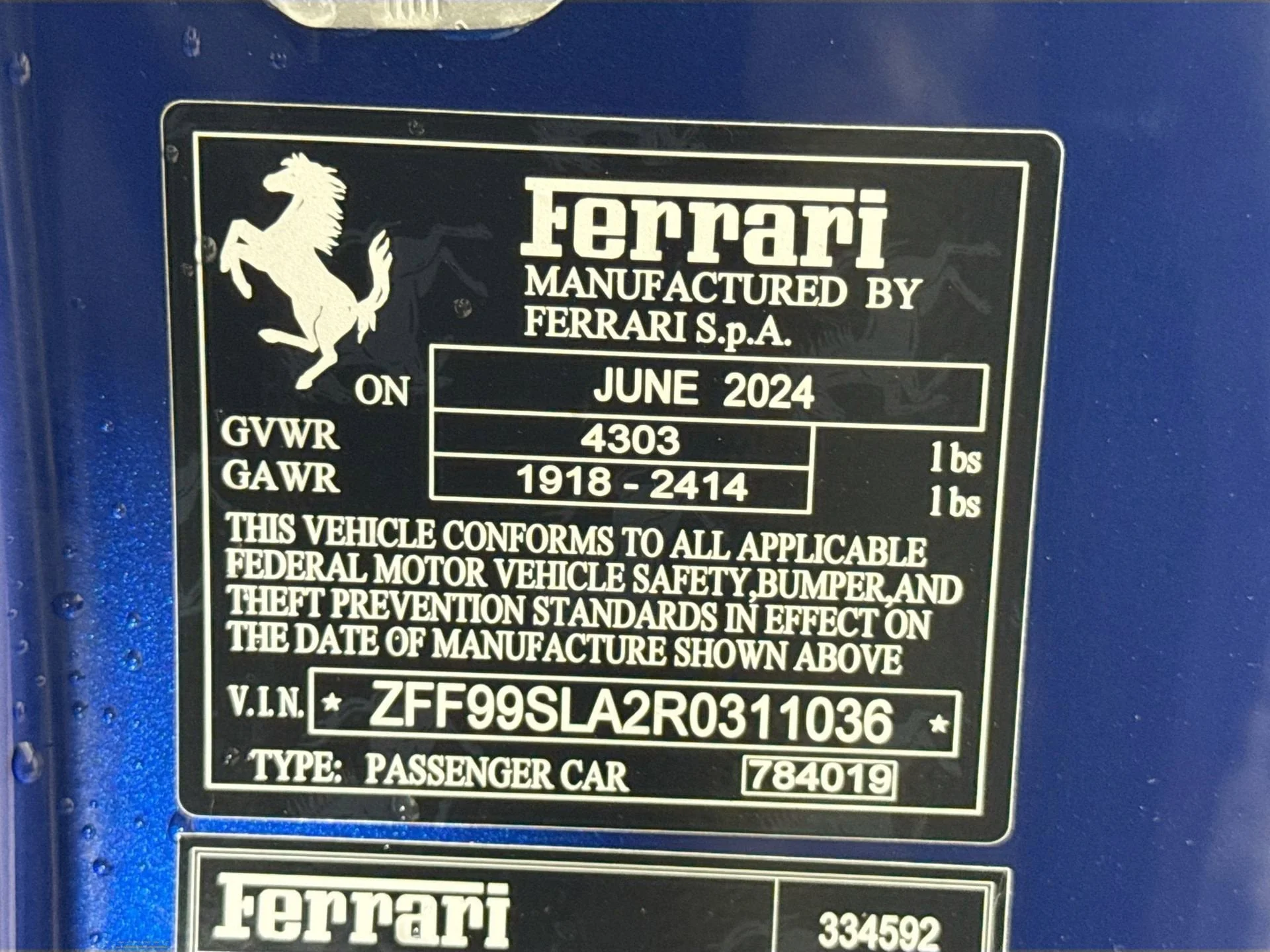 Certified Used 2024 Blu Elettrico 2020 Ferrari Base image 27