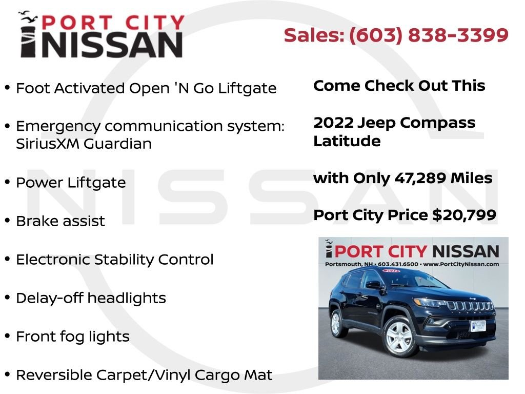Used 2022 Diamond Black Jeep Latitude w/convenience group image 33