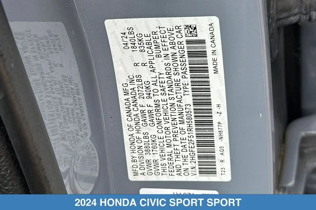2024 Honda Civic Sport - Photo 31