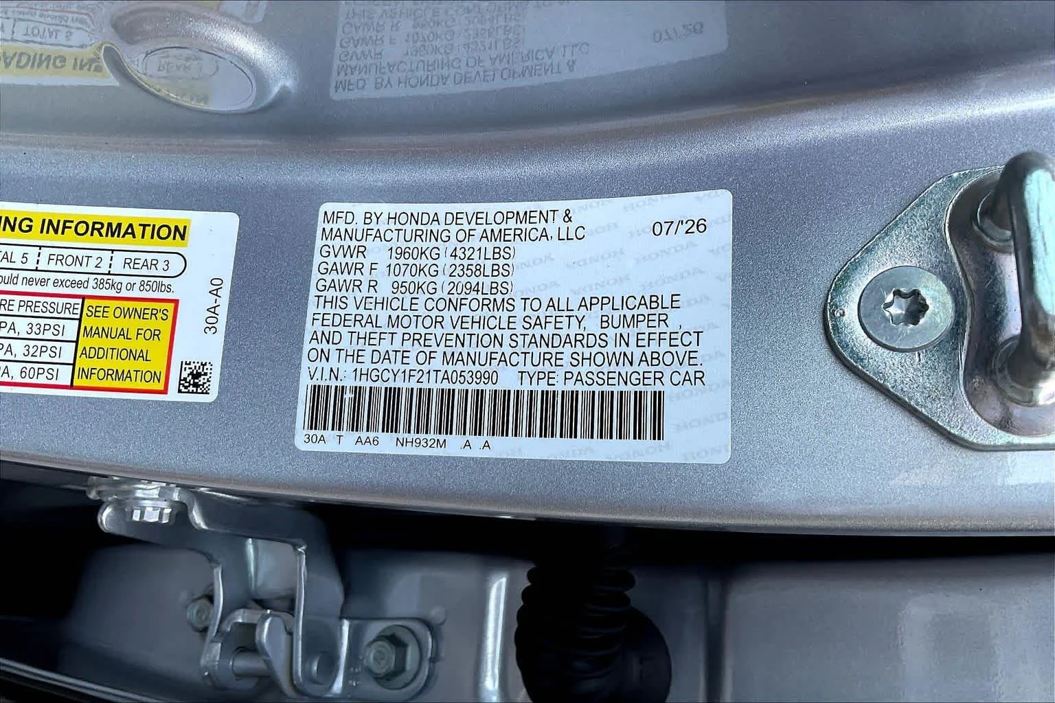 New 2026 Solar Silver Metallic Honda LX image 19