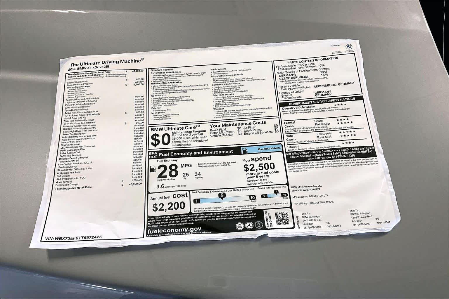 New 2026 Space Silver Metallic BMW xDrive28i image 19