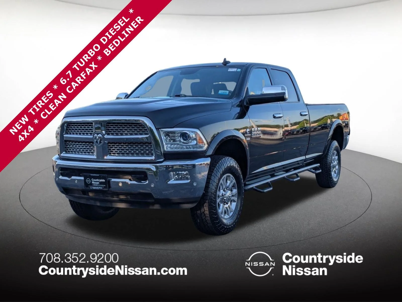 Used 2017 Brilliant Black Crystal Pearlcoat Ram Laramie image 1