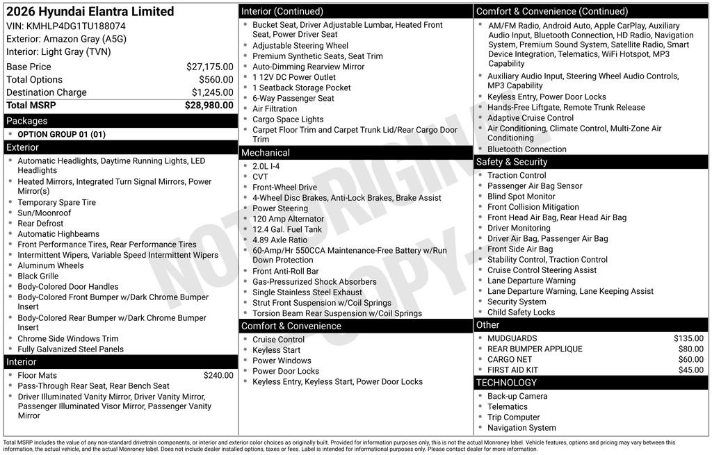 New 2026 Gray Hyundai Limited image 23