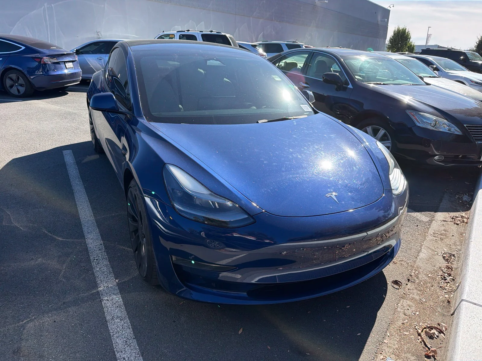 Used 2022 Deep Blue Metallic Tesla Performance image 2