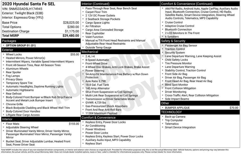 Used 2020 Black Hyundai SEL image 12