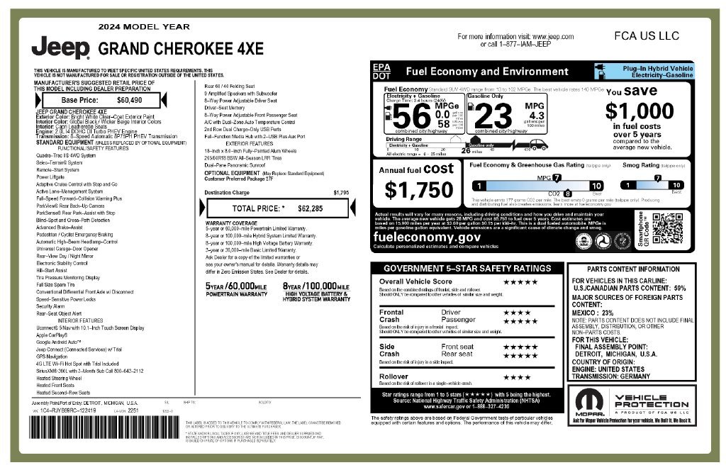 Certified Used 2024 White Jeep 4xe image 4