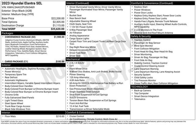 Used 2023 Black Hyundai SEL image 23