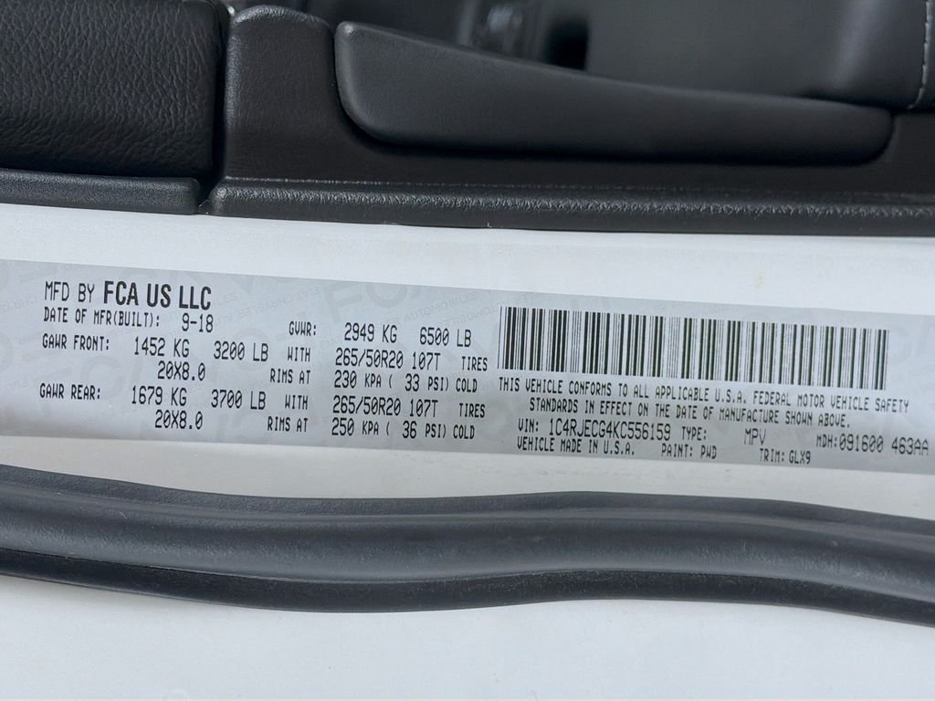 Used 2019 Ivory 3-Coat Jeep Overland image 34