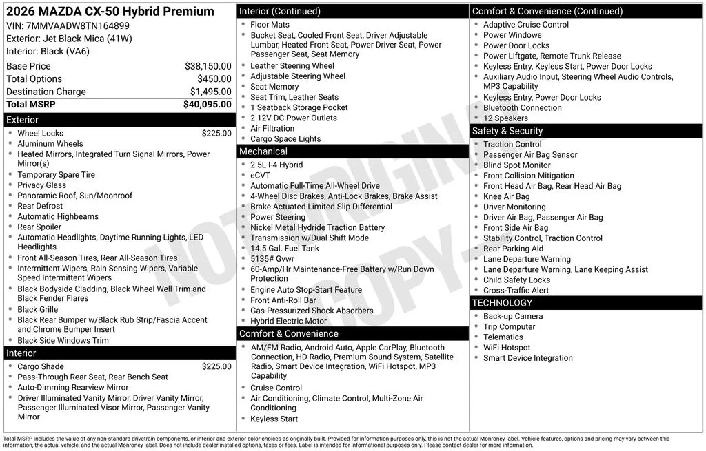 New 2026 Jet Black Mica Mazda Premium AWD image 23