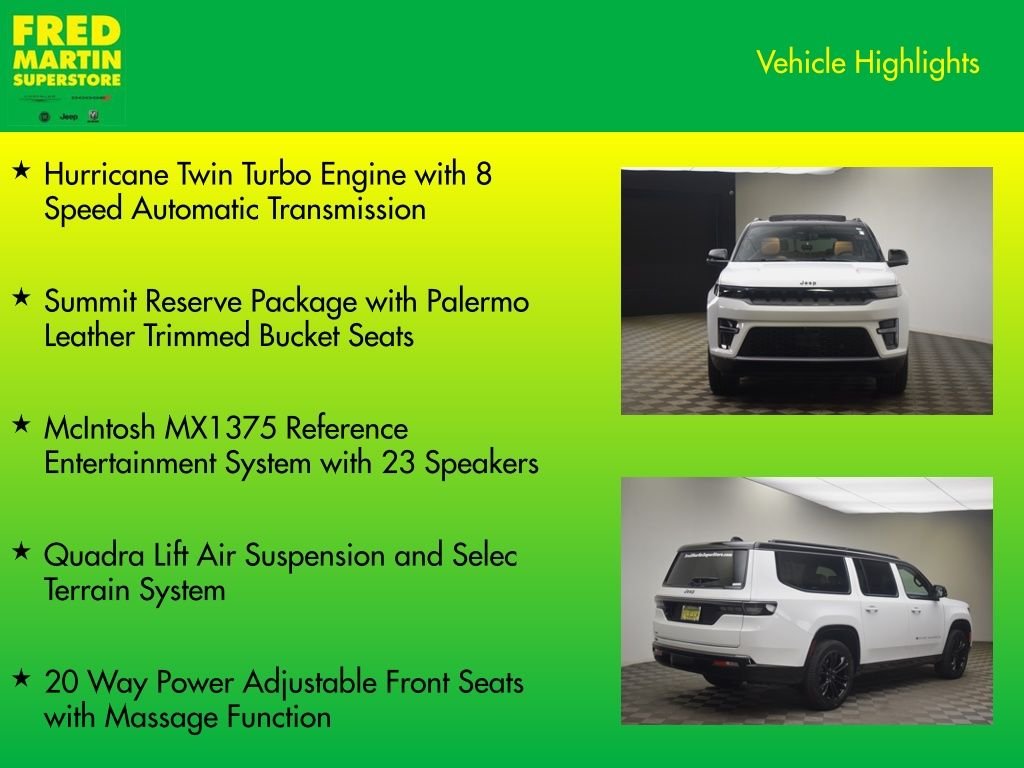 New 2026 Bright White Clear-Coat Exterior Paint Jeep Summit Reserve image 8