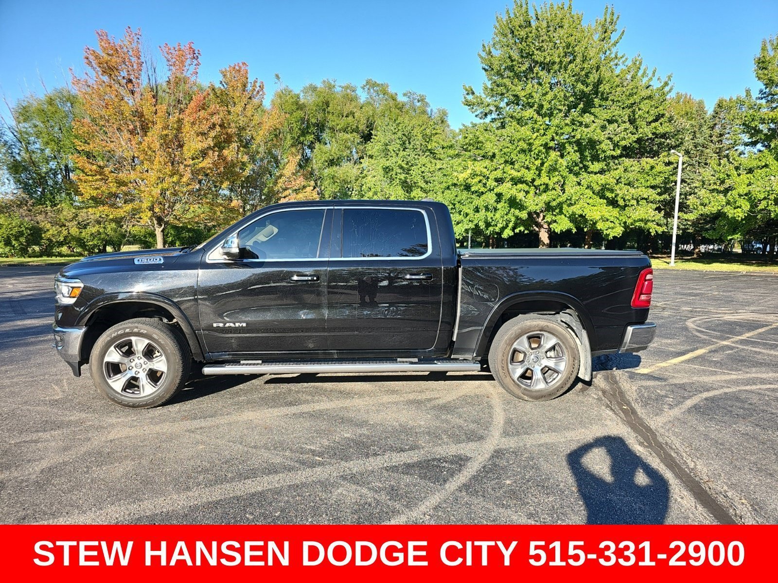Used 2020 Diamond Black Crystal Pearlcoat Ram Laramie image 1