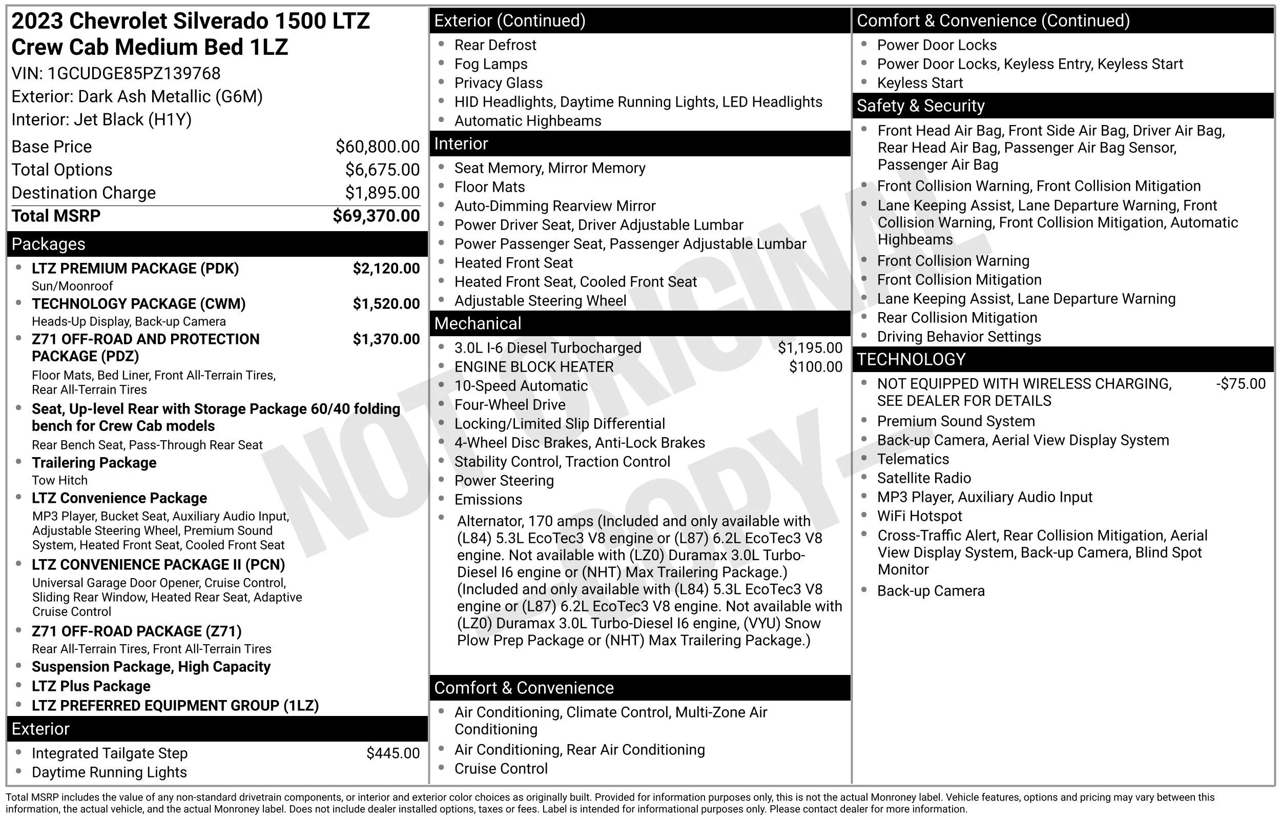 Used 2023 DARK ASH METALLIC Chevrolet LTZ image 52