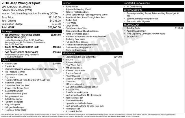 Used 2010 White Jeep Sport image 7