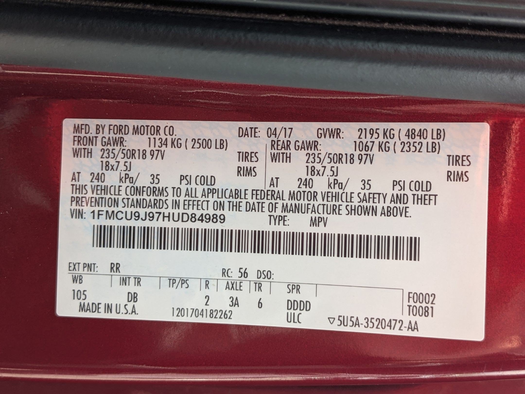 Used 2017 Ruby Red Metallic Ford Titanium image 34