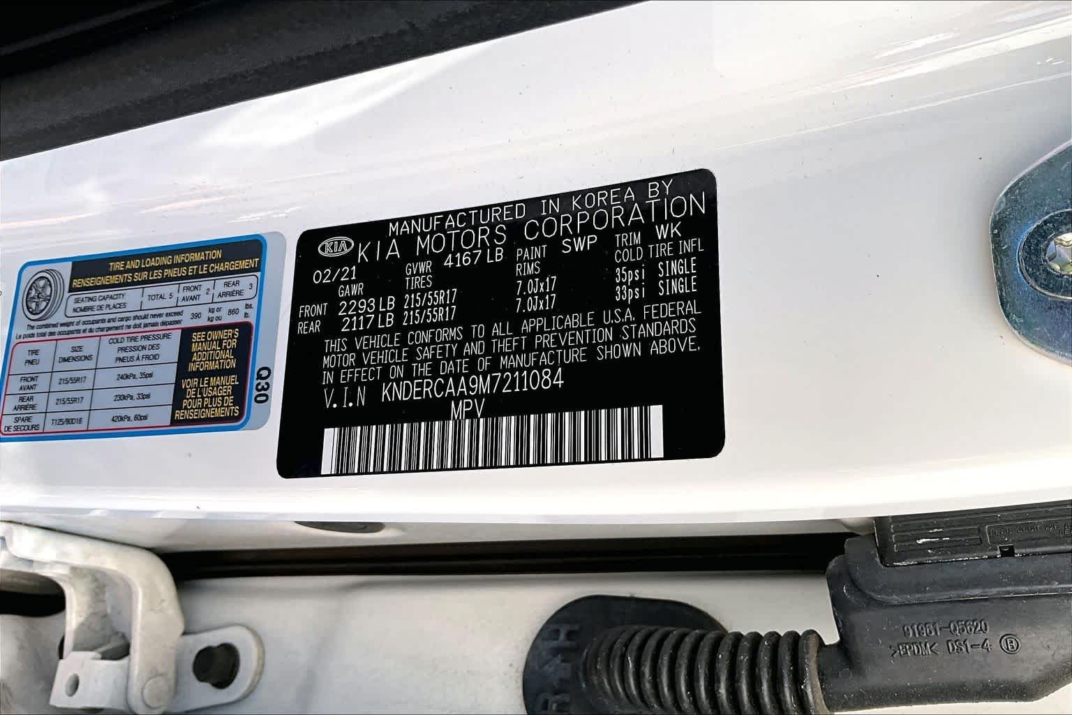 Used 2021 Snow White Pearl Kia EX image 36