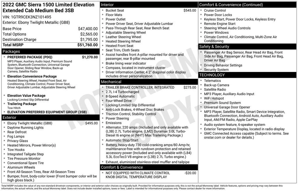 Used 2022 EBONY TWILIGHT METALLIC GMC Elevation image 7