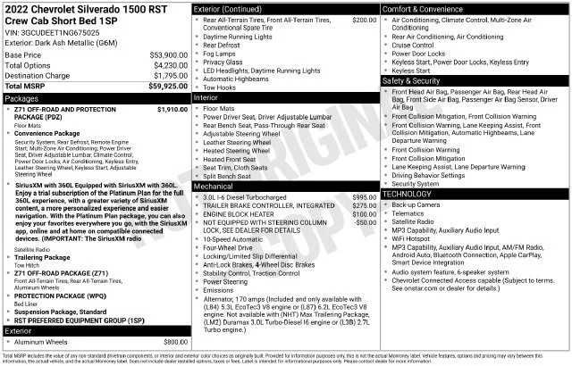 Used 2022 DARK ASH METALLIC Chevrolet RST image 5