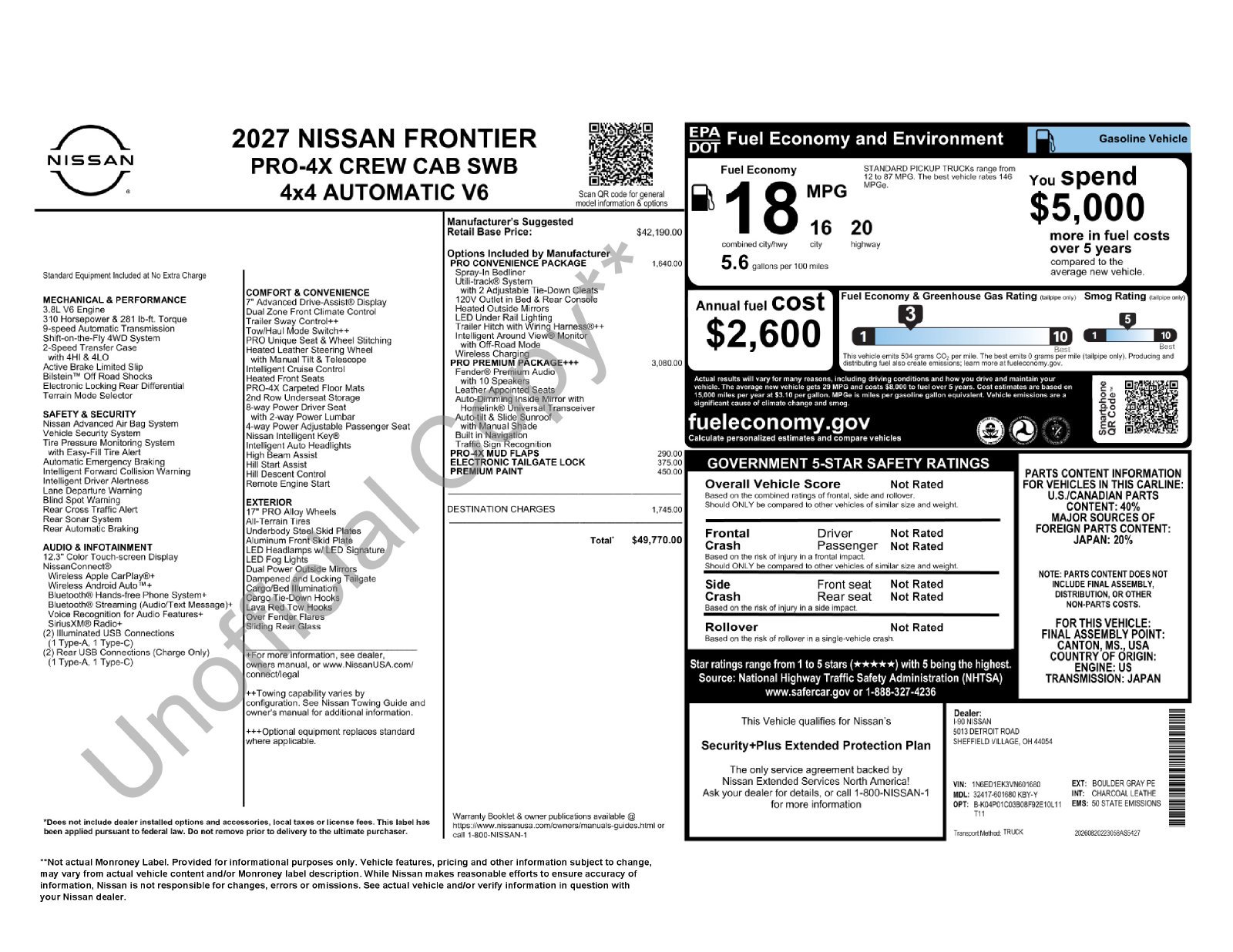 New 2027 Boulder Gray Pearl Nissan Crew Cab PRO-4X® image 42