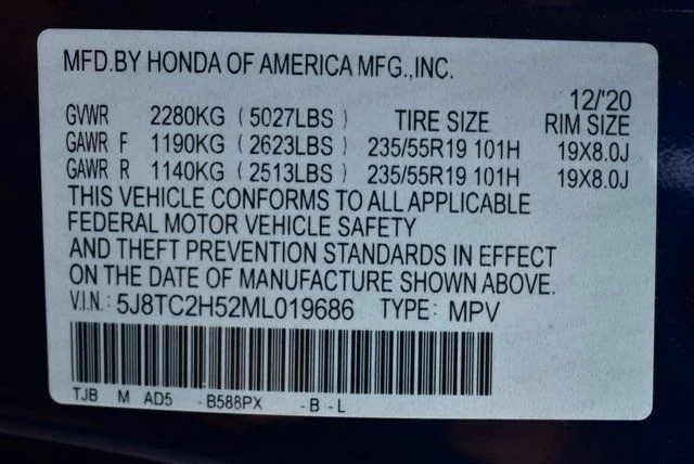 Certified Used 2021 Fathom Blue Pearl Acura Technology Package image 25