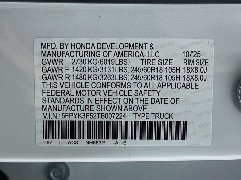 2026 Honda Ridgeline RTL - Photo 23