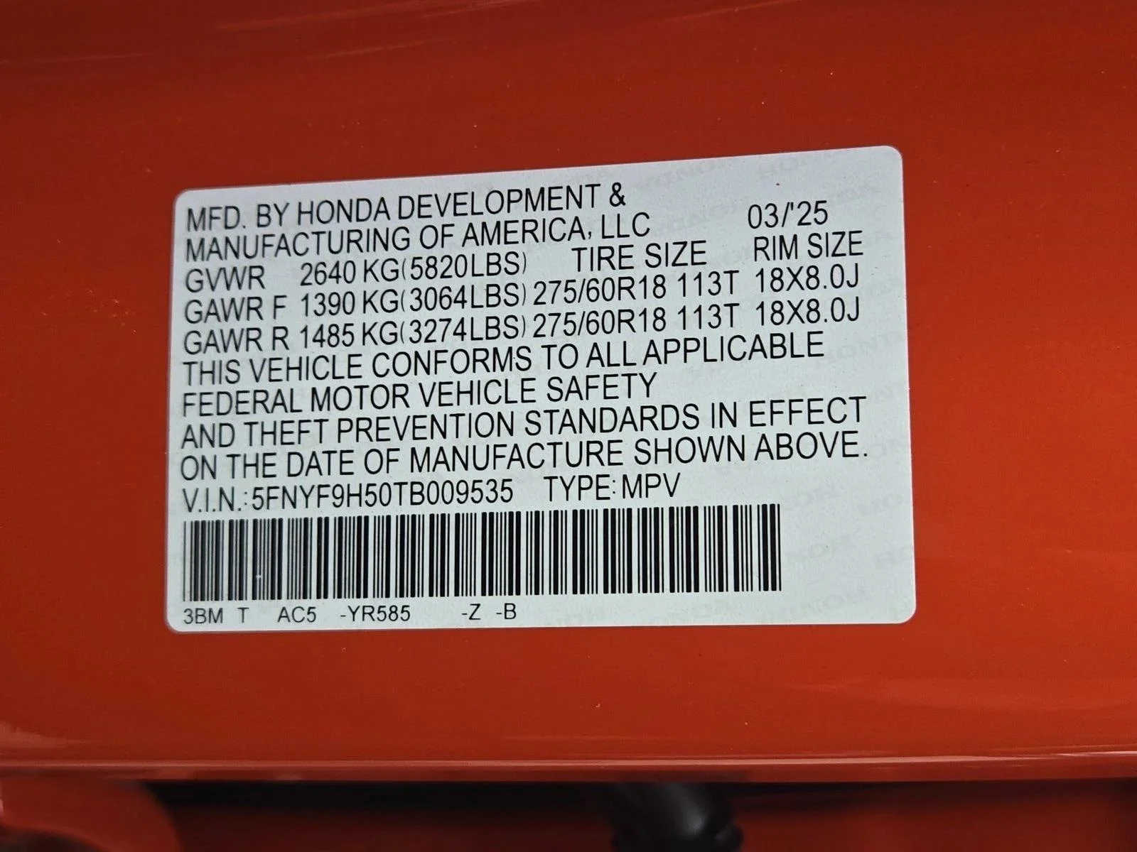 Used 2026 Sunset Orange Honda TrailSport image 26