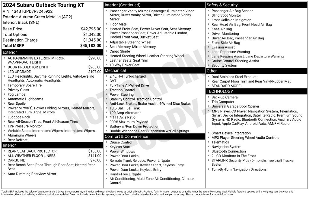 Used 2024 Brown Subaru Touring XT image 43