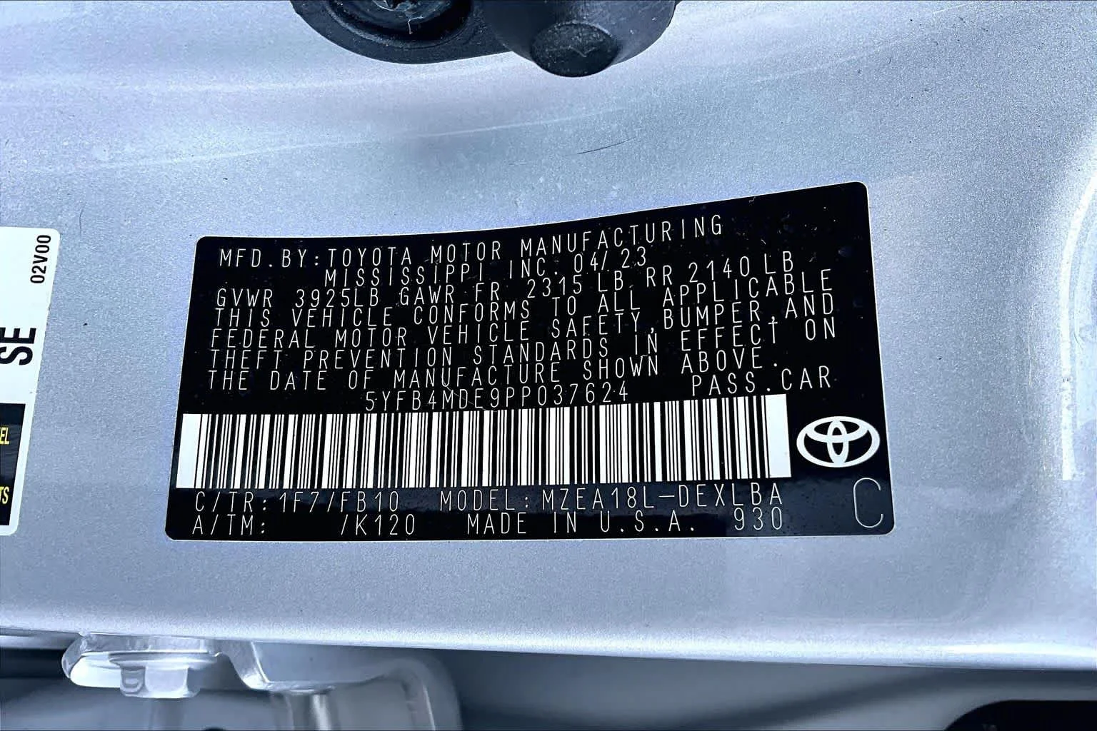 Certified Used 2023 Classic Silver Metallic Toyota LE image 33