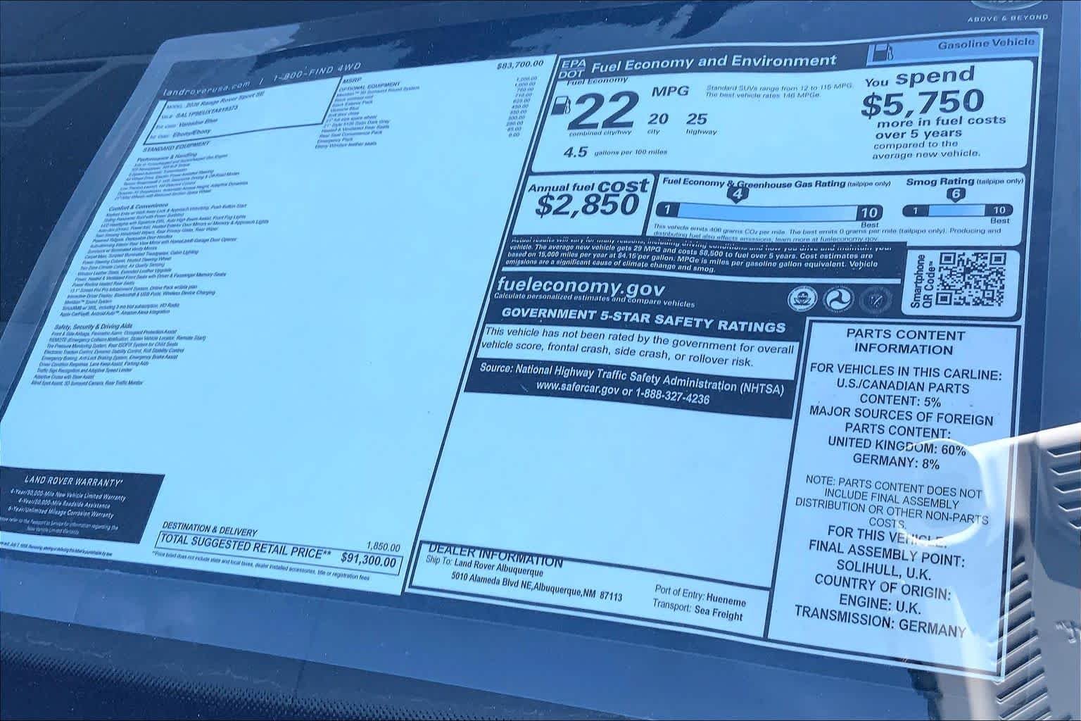 New 2026 Varesine Blue Metallic Land Rover SE image 20