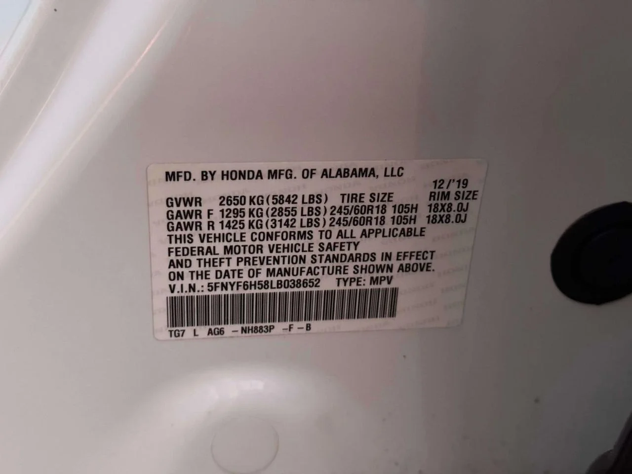 Used 2020 Platinum White Pearl Honda AWD EX-L image 36