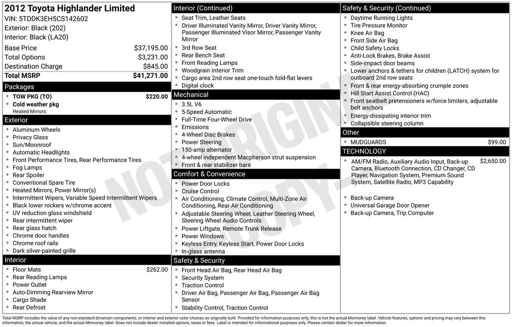 Used 2012 Black Toyota Limited image 2