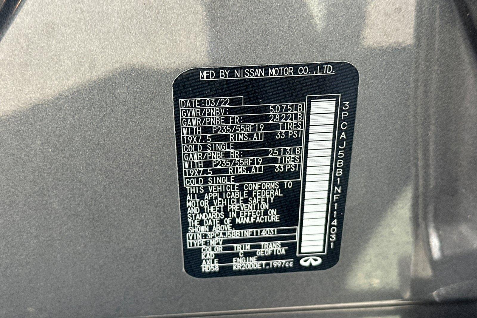 Used 2022 Slate Gray INFINITI LUXE image 29