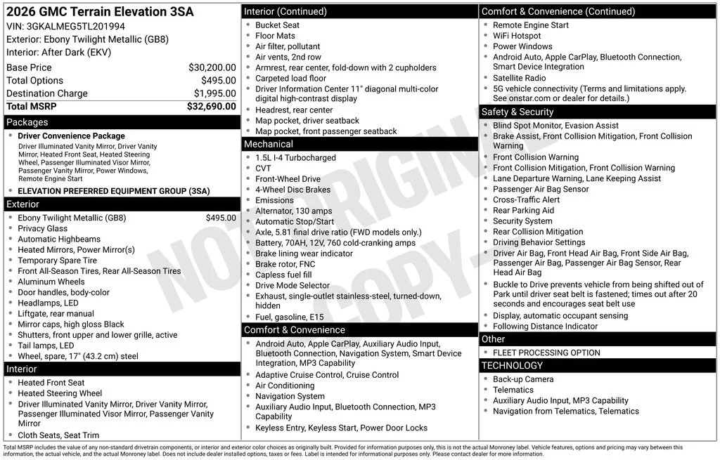Used 2026 Black GMC Elevation image 16