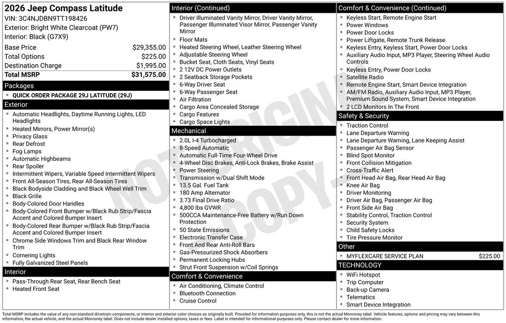 New 2026 Bright White Clear-Coat Exterior Paint Jeep Latitude image 9