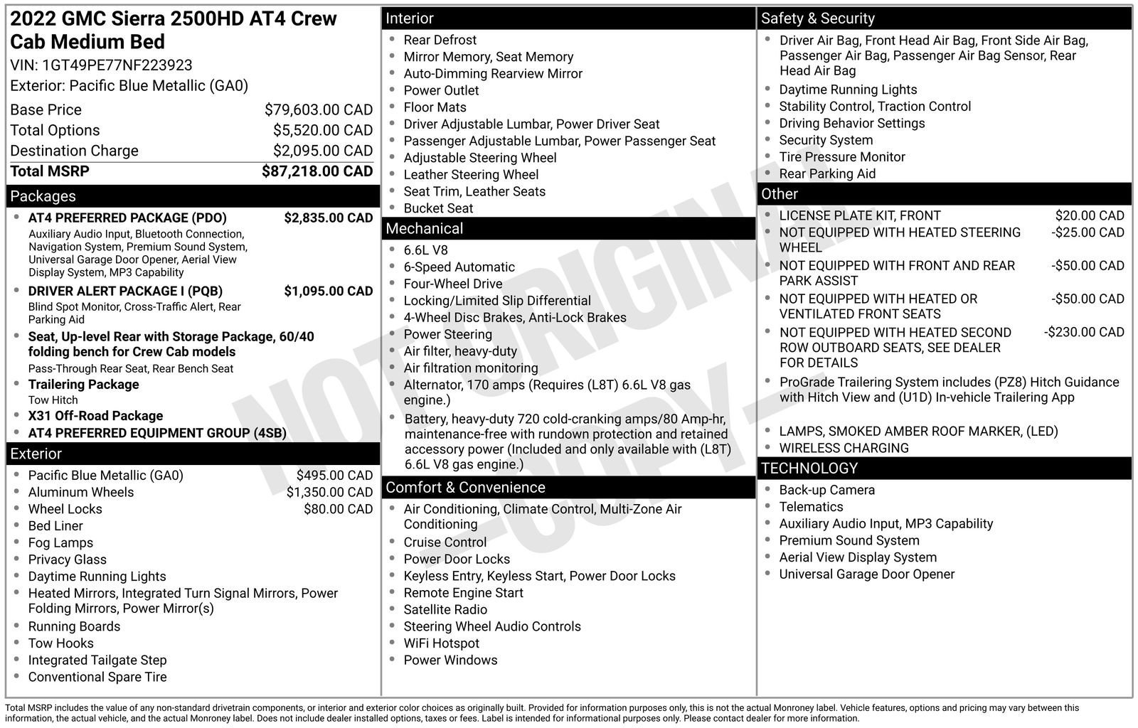 Used 2022 GMC Sierra 2500HD AT4 with VIN 1GT49PE77NF223923 for sale in Baxter, Minnesota