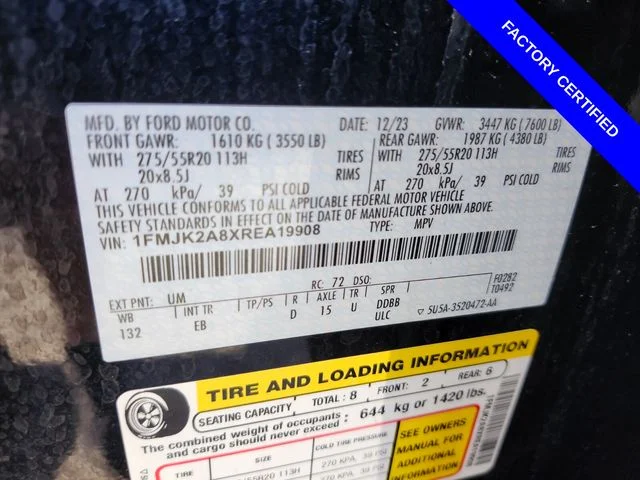 Certified Used 2024 Black Metallic Ford Limited image 21