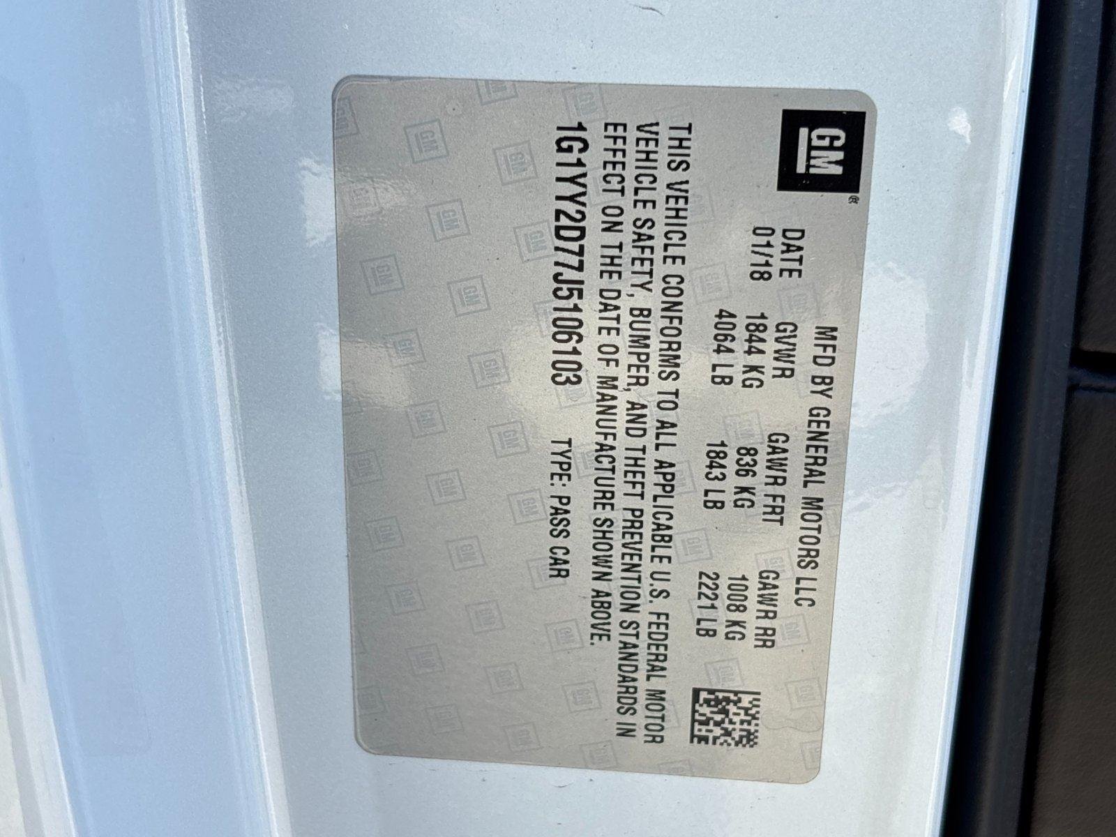 Used 2018 Ceramic Matrix Gray Metallic Chevrolet Grand Sport 2LT image 12