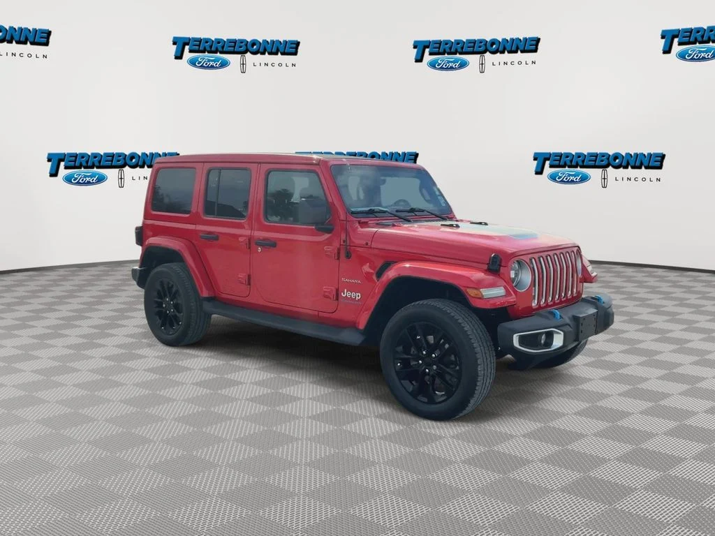 Used 2023 Jeep Wrangler 4xe Sahara 4XE with VIN 1C4JJXP65PW565016 for sale in Houma, LA