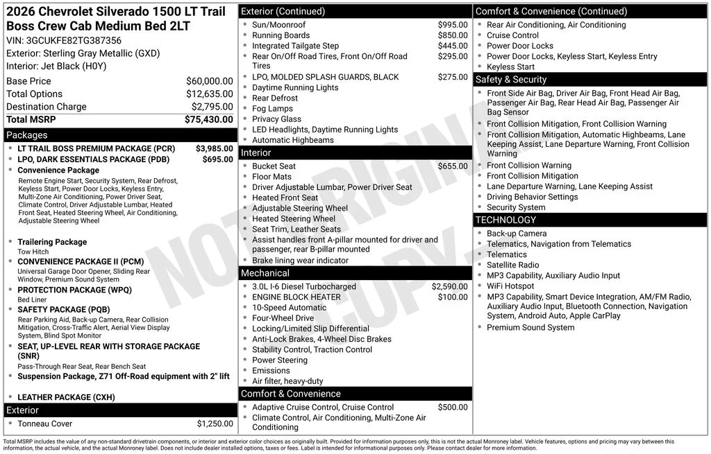 New 2026 Gray Chevrolet LT Trail Boss image 6