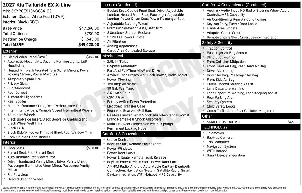 New 2027 Glacial White Pearl Kia X-Line EX image 29