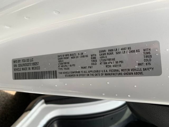 New 2026 Bright White Clear-Coat Exterior Paint RAM High Roof image 21